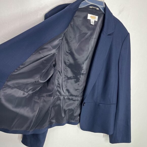 Talbots Navy Blue Wool One Button Blazer Jacket Size 12 - Picture 4 of 10